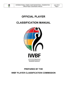 OFFICIAL PLAYER CLASSIFICATION MANUAL PREPARED BY THE