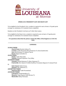 To	be	eligible	for	the	President's	List,	a	student	is	required	to	earn	at	least	a	3.9	grade	point average	on	a	minimum	of	12	semester	hours	completed. SPRING	2014	PRESIDENT’S	LIST	AND	DEAN’S	LIST