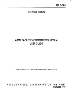 TM 5-304 ARMY FACILITIES COMPONENTS SYSTEM