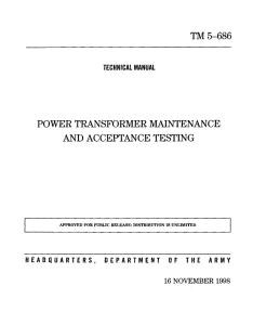 TM5-686 POWERTRANSFORMERMAINTENANCE ANDACCEPTANCETESTING NOVEMBER1998