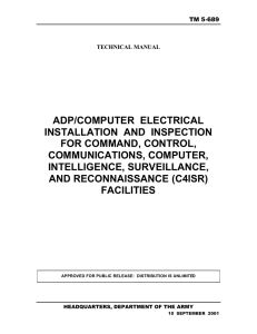 ADP/COMPUTER  ELECTRICAL INSTALLATION  AND  INSPECTION FOR COMMAND, CONTROL,