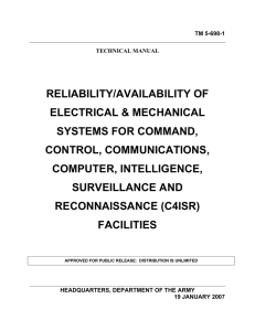 RELIABILITY/AVAILABILITY OF ELECTRICAL &amp; MECHANICAL SYSTEMS FOR COMMAND,