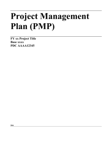 Project Management Plan (PMP)  FY xx Project Title