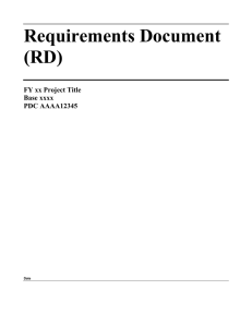 Requirements Document (RD)  FY xx Project Title