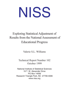 NISS Exploring Statistical Adjustment of Results from the National Assessment of Educational Progress