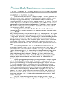 Add-On Licensure in Teaching English as a Second Language