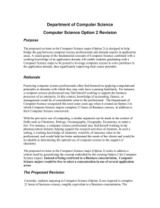 Department of Computer Science Computer Science Option 2 Revision Purpose