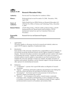 Research Misconduct Policy