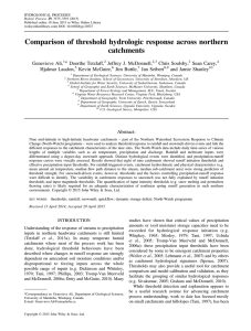 Comparison of threshold hydrologic response across northern catchments