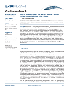 Whither field hydrology? The need for discovery science REVIEW ARTICLE