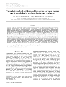 The relative role of soil type and tree cover on... and transmission in northern headwater catchments