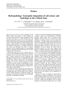 Preface Hydropedology: Synergistic integration of soil science and * J. J. McDonnell,