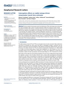 Interception effects on stable isotope driven streamwater transit time estimates