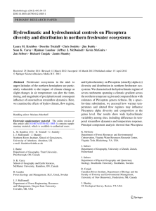 Hydroclimatic and hydrochemical controls on Plecoptera