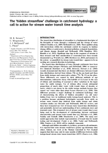 ‘hidden streamﬂow’ challenge in catchment hydrology: a The