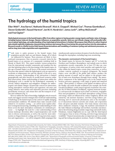 The hydrology of the humid tropics