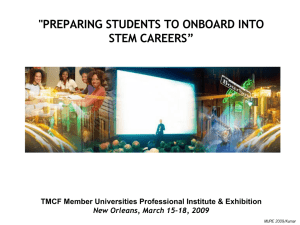 &#34;PREPARING STUDENTS TO ONBOARD INTO STEM CAREERS” New Orleans, March 15-18, 2009