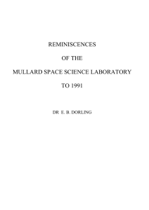 REMINISCENCES OF THE MULLARD SPACE SCIENCE LABORATORY