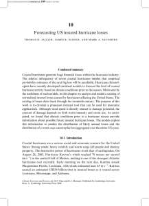 10 Forecasting US insured hurricane losses . ,