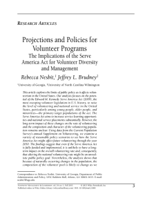 Projections and Policies for Volunteer Programs The Implications of the Serve