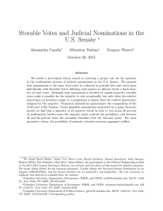 Storable Votes and Judicial Nominations in the U.S. Senate ∗ Alessandra Casella