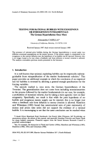 TESTING  FOR  RATIONAL  BUBBLES  WITH ... OR ENDOGENOUS  FUNDAMENTALS The  German Hyperinflation Once  More