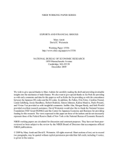 NBER WORKING PAPER SERIES EXPORTS AND FINANCIAL SHOCKS Mary Amiti David E. Weinstein