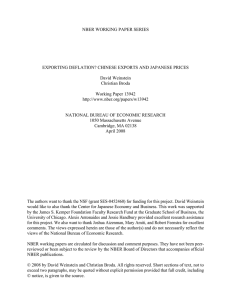 NBER WORKING PAPER SERIES EXPORTING DEFLATION? CHINESE EXPORTS AND JAPANESE PRICES