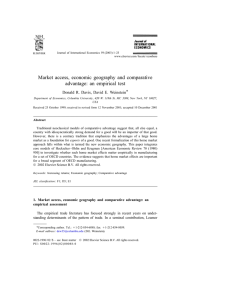 M arket access, economic geography and comparative advantage: an empirical test *