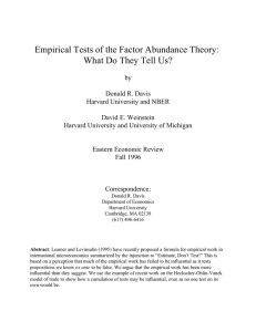 Empirical Tests of the Factor Abundance Theory: