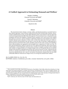 A Unified Approach to Estimating Demand and Welfare