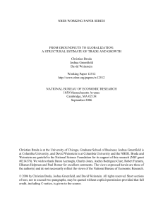 NBER WORKING PAPER SERIES FROM GROUNDNUTS TO GLOBALIZATION: Christian Broda