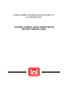 PUBLIC WORKS TECHNICAL BULLETIN 200-1-71 30 JANUARY 2010 MILITARY TRAINING LANDS