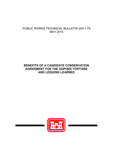 PUBLIC WORKS TECHNICAL BULLETIN 200-1-79 MAY 2010 BENEFITS OF A CANDIDATE CONSERVATION
