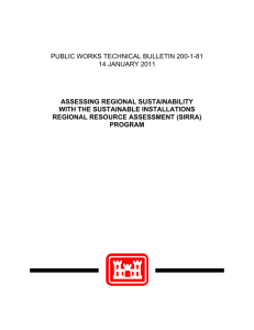 PUBLIC WORKS TECHNICAL BULLETIN 200-1-81 14  JANUARY 2011 ASSESSING REGIONAL SUSTAINABILITY