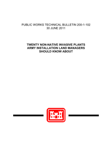 PUBLIC WORKS TECHNICAL BULLETIN 200-1-102 30 JUNE 2011 TWENTY NON-NATIVE INVASIVE PLANTS