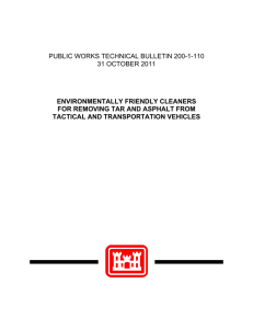 PUBLIC WORKS TECHNICAL BULLETIN 200-1-110 31 OCTOBER 2011 ENVIRONMENTALLY FRIENDLY CLEANERS