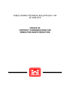 PUBLIC WORKS TECHNICAL BULLETIN 200-1-146 30 JUNE 2015 UPDATE OF CONTRACT CONSIDERATIONS FOR