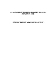 PUBLIC WORKS TECHNICAL BULLETIN 420-49-14 15 AUGUST 2000 COMPOSTING FOR ARMY INSTALLATIONS