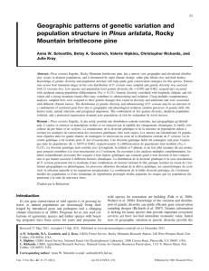 Geographic patterns of genetic variation and Pinus aristata, Rocky population structure in