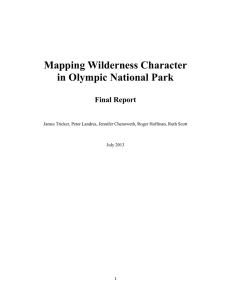 Mapping Wilderness Character in Olympic National Park  Final Report