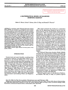 A MATHEMATICAL MODEL OF SALMONID SPAWNING HABITAT'