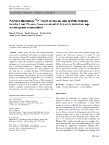Nitrogen limitation, N tracer retention, and growth response