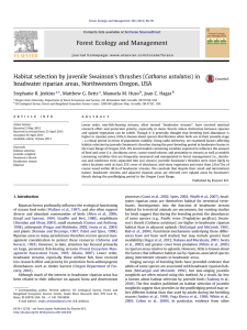 Habitat selection by juvenile Swainson’s thrushes (Catharus ustulatus) in