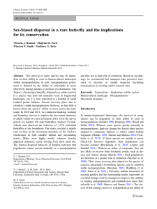 Sex-biased dispersal in a rare butterfly and the implications