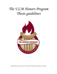 The ULM Honors Program Thesis guidelines