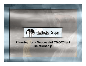 Planning for a Successful CMO/Client Relationship