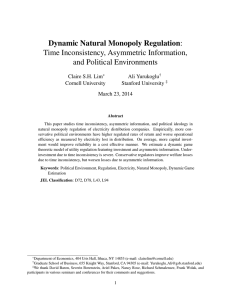 Dynamic Natural Monopoly Regulation: Time Inconsistency, Asymmetric Information, and Political Environments