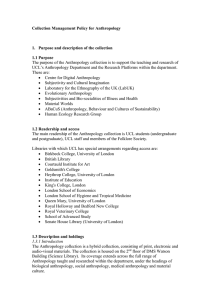 Collection Management Policy for Anthropology  1.1 Purpose