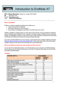 Introduction to EndNote X7  UCL Library Services